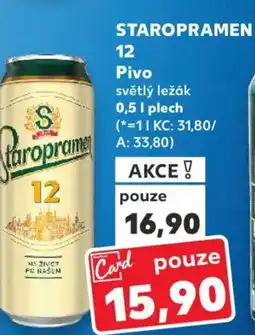 Kaufland STAROPRAMEN 12 Pivo nabídka