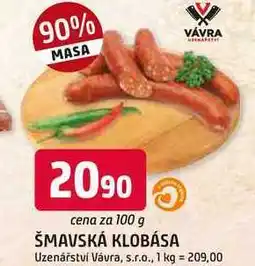 Trefa ŠMAVSKÁ KLOBÁSA nabídka