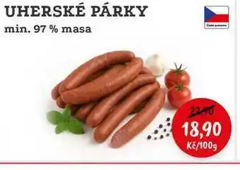 RABBIT řeznictví UHERSKÉ PÁRKY min. 97% masa nabídka
