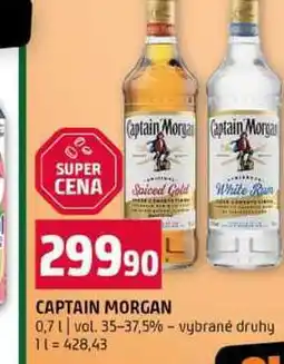 Terno CAPTAIN MORGAN 0,7l vol. 35-37,5% vybrané druhy nabídka