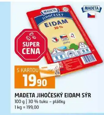 Terno MADETA JIHOČESKÝ EIDAM SÝR 100 g 30 % tuku plátky nabídka