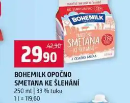 Terno BOHEMILK OPOČNO SMETANA KE ŠLEHÁNÍ 250 ml 33% tuku nabídka