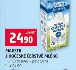 Terno MLEKO ČERSTVÉ JIHOČESKÉ ČERSTVÉ MLÉKO 1l 1,5% tuku polotučné nabídka