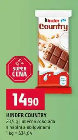 Terno KINDER COUNTRY 23,5 g mléčná čokoláda s náplní a obilovinami nabídka
