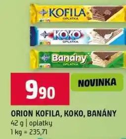 Terno ORION KOFILA, KOKO, BANÁNY 42 g oplatky nabídka