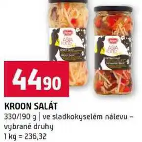 Terno KROON SALÁT 330/190 g ve sladkokyselém nálevu vybrané druhy nabídka