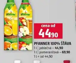 Terno PFANNER 100% ŠŤÁVA 1l jablečná 1l pomerančová nabídka