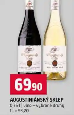 Terno AUGUSTINIÁNSKÝ SKLEP 0,75l vino vybrané druhy nabídka