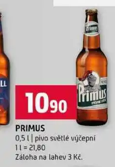 Terno Primus 0,5l pivo světlé výčepní nabídka