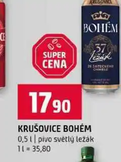 Terno KRUŠOVICE BOHÉM 0,5l pivo světlý ležák nabídka