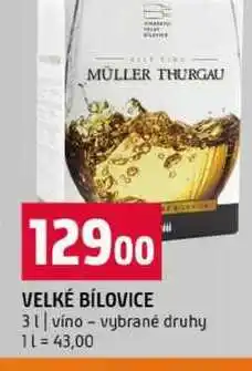 Terno VELKÉ BÍLOVICE 3l víno vybrané druhy nabídka