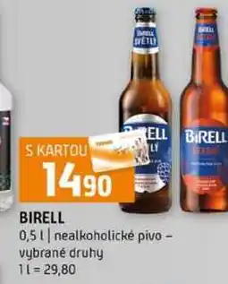 Terno Birell Světlé pivo nealkoholické nabídka