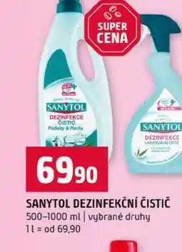 Terno SANYTOL DEZINFEKČNÍ ČISTIČ 500-1000 ml vybrané druhy nabídka