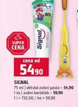 Terno SIGNAL 75 ml dětská zubni pasta 1 ks zubní kartáček nabídka