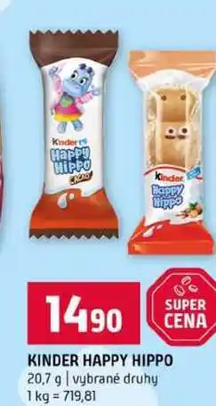 Terno KINDER HAPPY HIPPO 20,7 g vybrané druhy nabídka