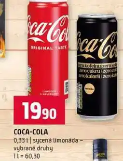 Terno COCA-COLA 0,33l sycená limonáda vybrané druhy nabídka