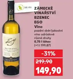 Kaufland ZÁMECKÉ VINAŘSTVÍ BZENEC EGO Vino nabídka