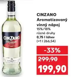Kaufland CINZANO Aromatizovaný vinný nápoj 15%/18% nabídka