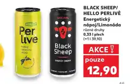 Kaufland BLACK SHEEP/ HELLO PERLIVÉ Energetický nápoj/Limonáda nabídka