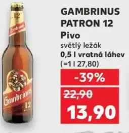 Kaufland GAMBRINUS PATRON 12 Pivo nabídka