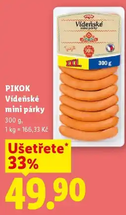 Lidl PIKOK Vídeňské mini párky nabídka