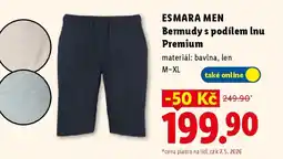 Lidl ESMARA MEN Bermudy s podílem lnu Premium nabídka