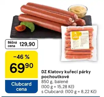 Tesco DZ Klatovy kuřecí párky pochoutkové nabídka