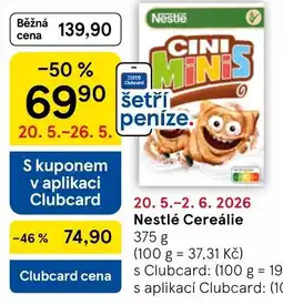 Tesco Nestlé Cereálie nabídka