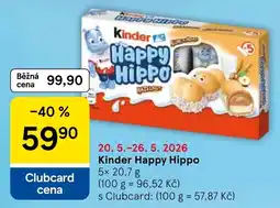 Tesco Kinder Happy Hippo nabídka