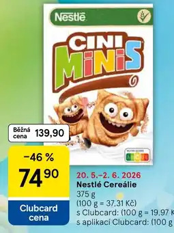 Tesco Nestlé Cereálie nabídka