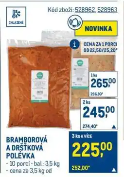Makro BRAMBOROVÁ A DRŠŤKOVÁ POLÉVKA nabídka
