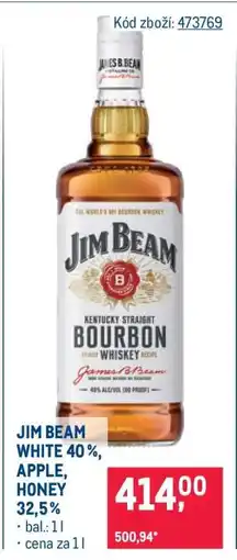 Makro JIM BEAM WHITE 40 %, APPLE, HONEY 32,5 % nabídka