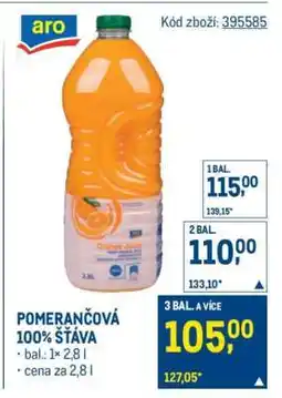 Makro Pomerančová 100% šťáva nabídka