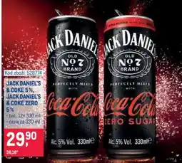 Makro JACK DANIEL’S & COKE 5 %, JACK DANIEL’S & COKE ZERO 5 % nabídka