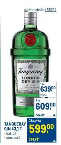 Makro TANQUERAY GIN 43,1 % nabídka