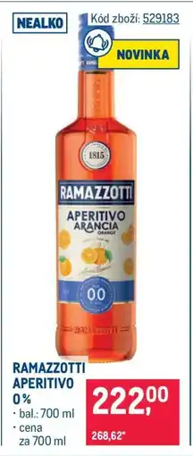 Makro RAMAZZOTTI APERITIVO 0 % nabídka