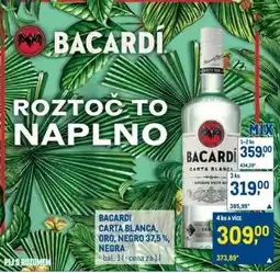 Makro BACARDI CARTA BLANCA, ORO, NEGRO 37,5 %, NEGRA nabídka