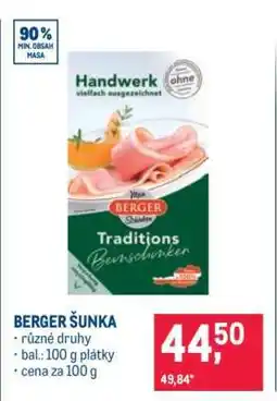 Makro Berger Šunka nabídka