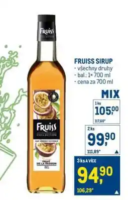 Makro Fruiss Sirup nabídka