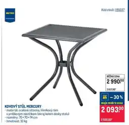 Makro KOVOVÝ STŮL MERCURY nabídka