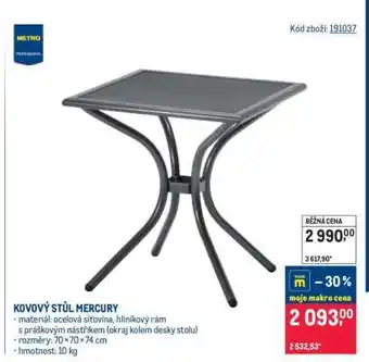KOVOVÝ STŮL MERCURY