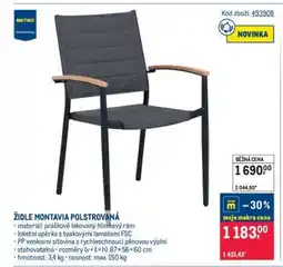 Makro ŽIDLE MONTAVIA POLSTROVANÁ nabídka