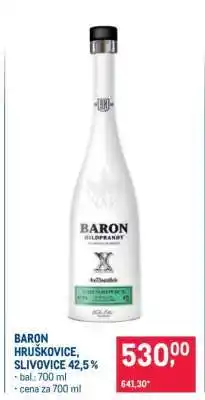Makro BARON HRUŠKOVICE, SLIVOVICE 42,5 % nabídka