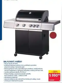 Makro Gril plynový, 4 hořáky nabídka