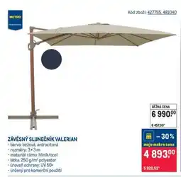 Makro Závěsný slunečník Valerian nabídka