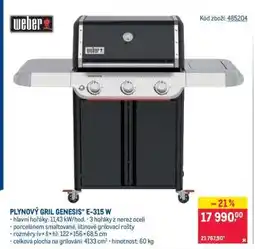 Makro PLYNOVÝ GRIL GENESIS E-315 W nabídka