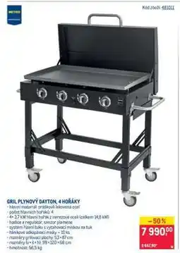 Makro GRIL PLYNOVÝ DAYTON, 4 HOŘÁKY nabídka