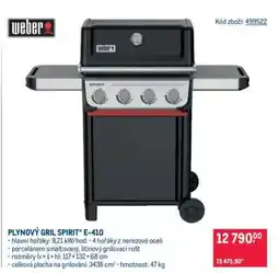 Makro PLYNOVÝ GRIL SPIRIT E-410 nabídka