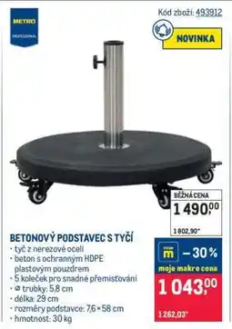 Makro BETONOVÝ PODSTAVEC S TYČÍ nabídka