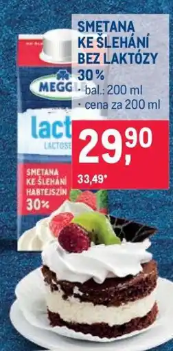 Makro SMETANA KE ŠLEHÁNÍ BEZ LAKTÓZY 30% nabídka